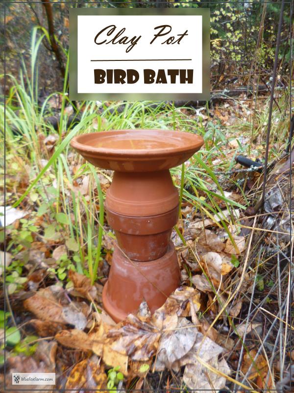 Clay Pot Bird Bath simple, and the birds love it