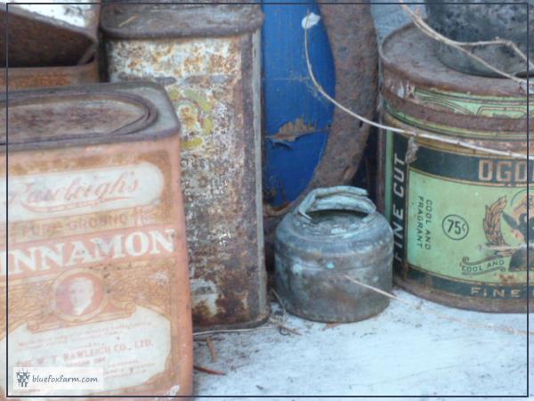 Rusty and Vintage Tins and Collectibles