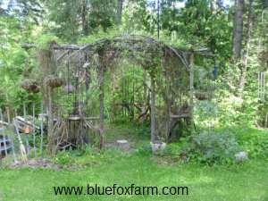 Rustic Twig Gazebo in the woods...