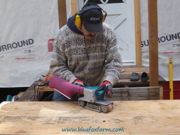 Sanding the plywood is the first step...