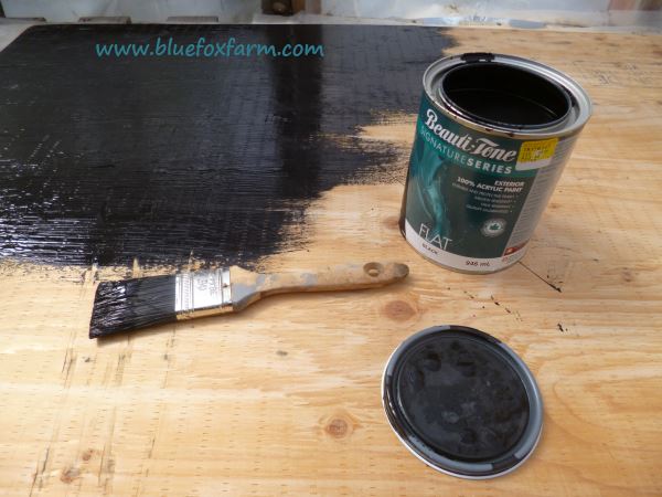 Matt finish black acrylic exterior paint