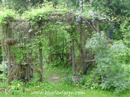 Magical twig gazebo in the forest...