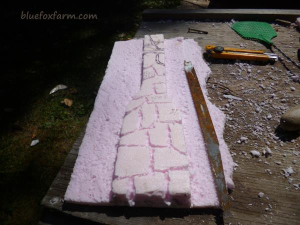 The 'stones' are shaped with a saw blade