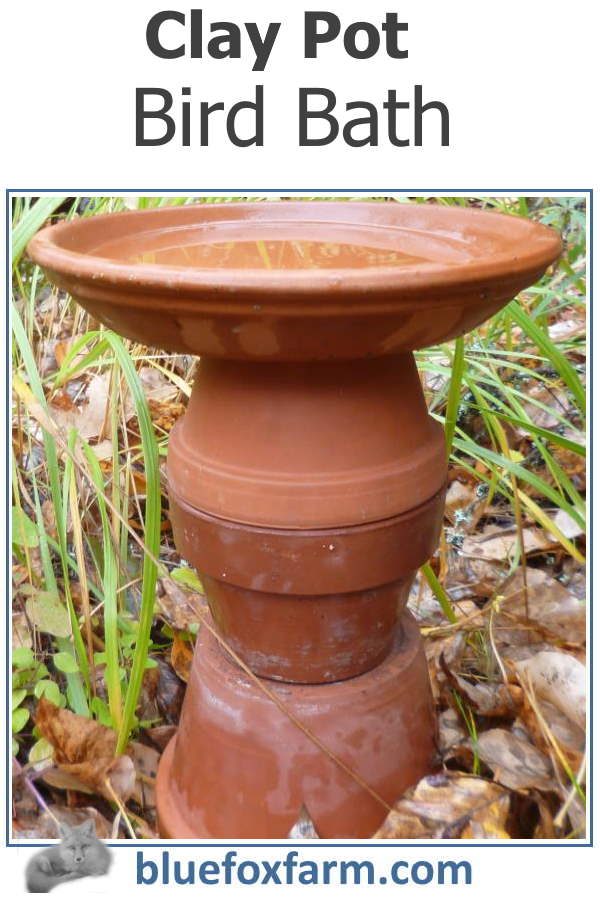 Clay Pot Bird Bath simple, and the birds love it
