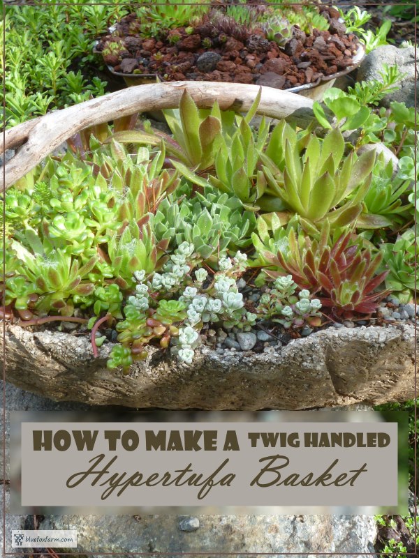 How to Make Twig Handled Hypertufa Baskets a tutorial