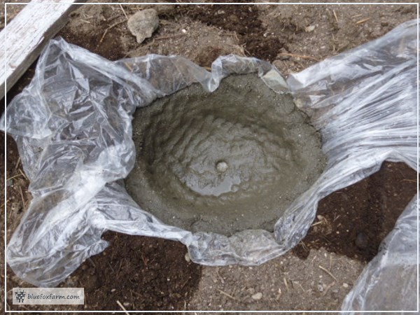 Huge Hypertufa pot, formed on the ground