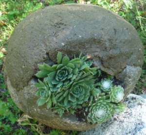 Hypertufa sphere end view