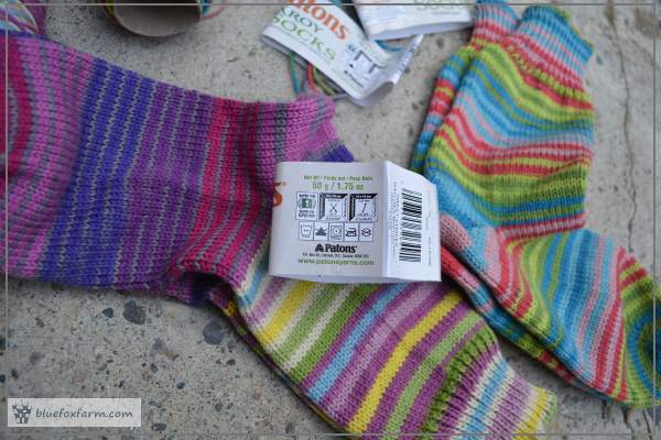 Bright colored hand knittedsocks