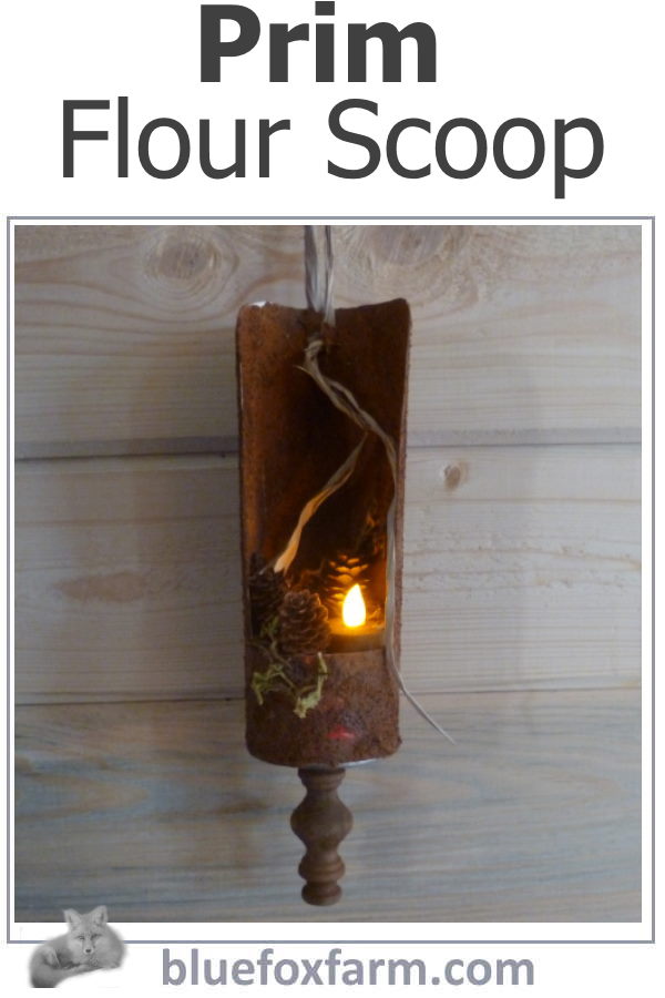 Prim Flour Scoop - love that country and rusty look!