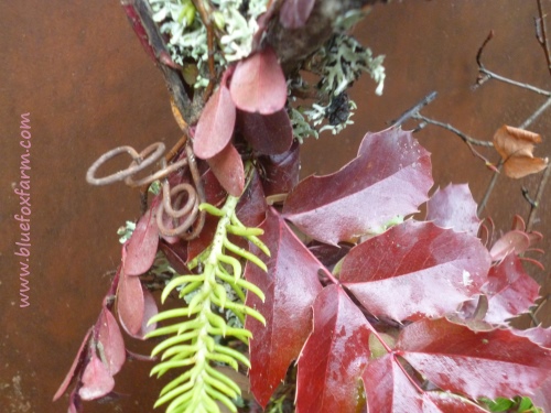 and to top it all off, a Rustic Garden Wreath in red tones...