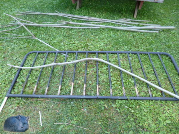 getting ready to build the rustic twig gate