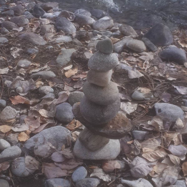 Stacked Rocks - pebble towers for a garden accent