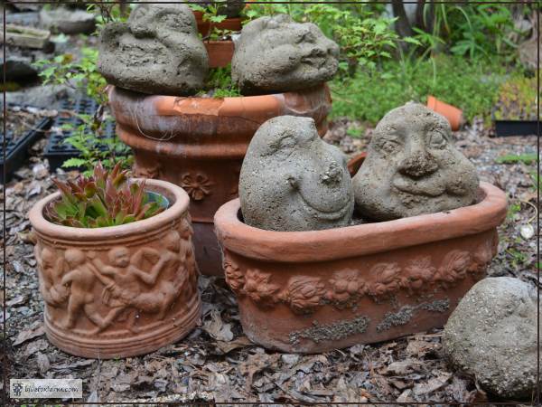 Terracotta Clay Pots molded with a relief pattern