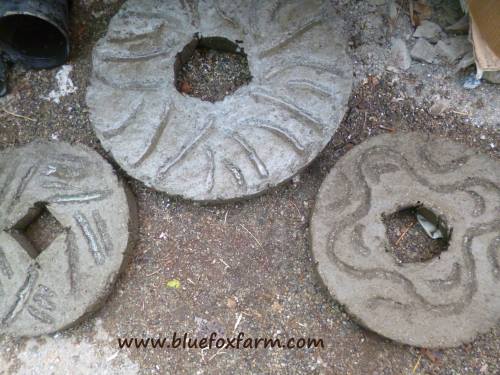 Three Hypertufa Millstones