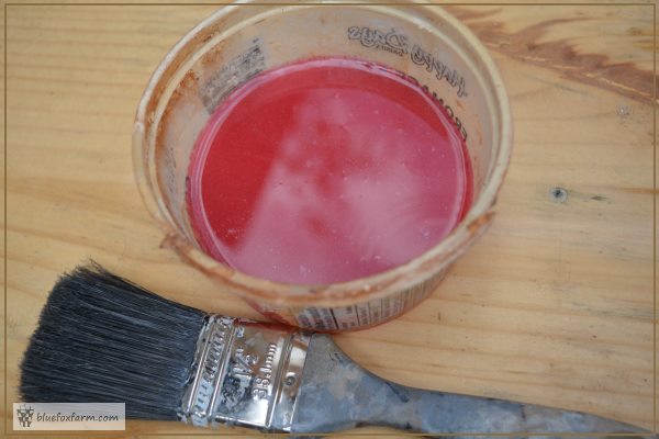 Weathered Red Barn Paint - the mixed ingredients