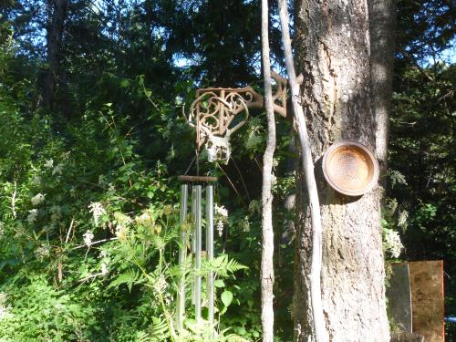 Wind Chime Hanger made from a school  bench support
