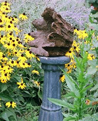 Pedestal with a hypertufa creation