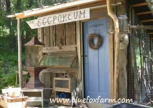 The Eggporeum chicken hotel - see more about the Eclectic Eggporeum here...