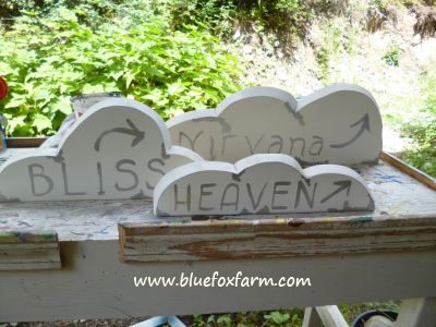 Cloud shaped signs are a fun little emphasis on the theme...