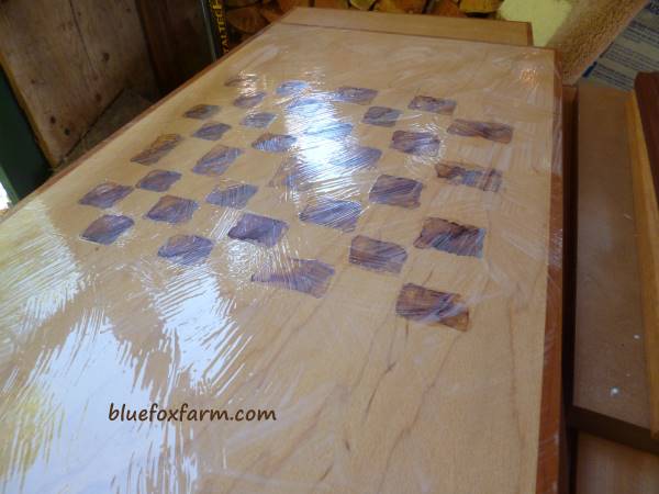 Checkerboard made from a cabinet door