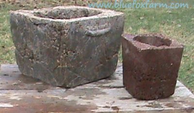 Curing Hypertufa adds strength to these great rustic pots