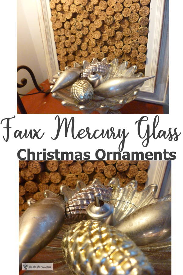 Faux Mercury Glass Christmas Ornaments