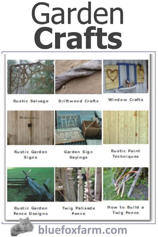 Garden Crafts made from trash recycled into treasure, thrift store finds and rustic art embellish your rustic garden with whimsy, charm and character