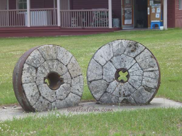 The real thing; millstones weatherbeaten and worn after years of use...