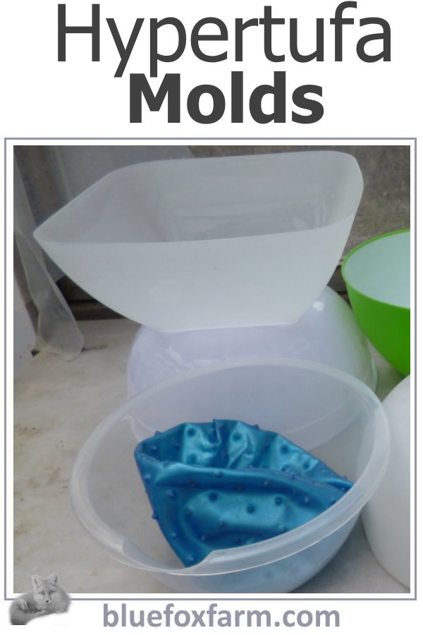 How to choose Hypertufa Molds; they can be as simple as a piece of drycleaners poly film, or as complex as a salvaged basket
