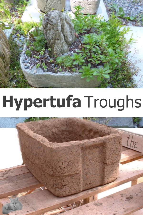 Hypertufa Troughs are a rustic and rugged way to make a mountainside garden in miniature; alpine plants, succulents and tiny trees all thrive in the microcosm