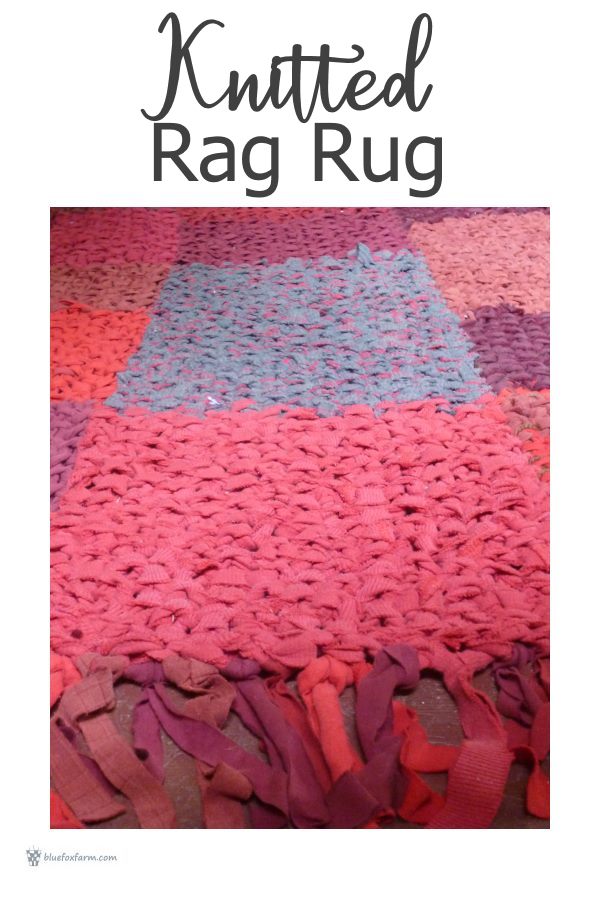 Knitted Rag Rug - country style rustic decor