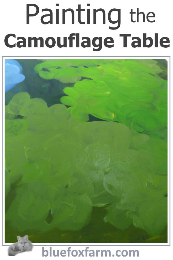 Painting the Camouflage Table was so much fun; take one table that doesn't suit your style, add paint in imaginative rustic techniques; love it...