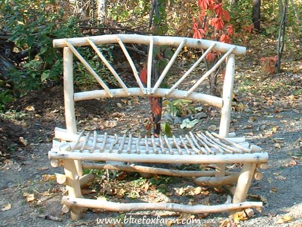 Rustic Peeled Willow Bench