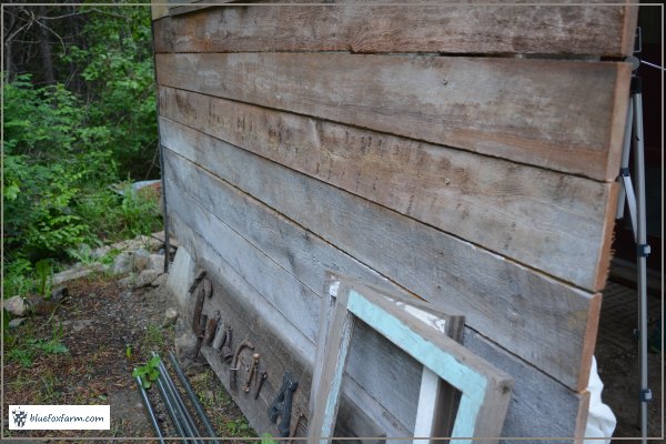 Weathering siding with steel wool, vinegar and white paint