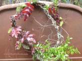Rustic Garden Wreath - displayed on a Bed Frame Gate