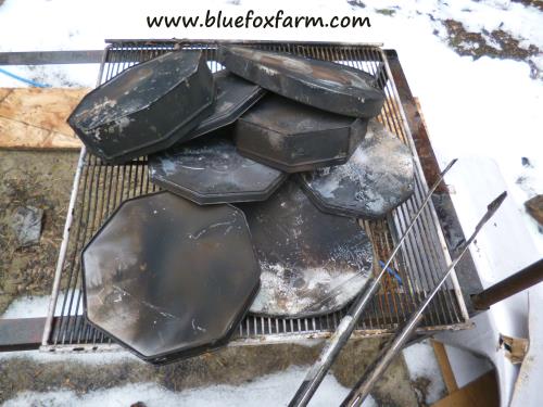 Candy Tins burned on the bonfire