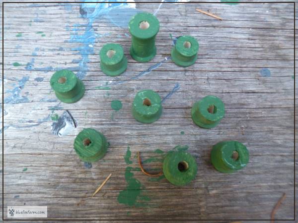 Spool Beads, painted