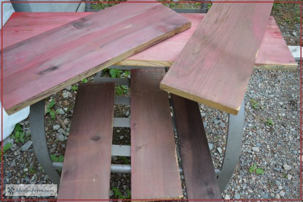 Weathered Red Barn Paint - a selection of boards, finished and dry, ready to use for signs or other crafts
